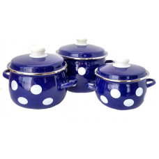 Набір каструль Idilia №946 Білий горох синій 39862