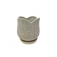 Набір горщиків КООП Крокус 4 пр h-24/20/14/10 см Листок Арт Кремовий 0081