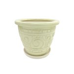 Горщик керамічний КООП Квітка Завиток Фісташковий 19 см 0007 - Фіолетовий