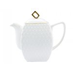 Чайник-заварник фарфор Interos 0,9 л квадрат Снігова Королева 406618-А - Фіалка