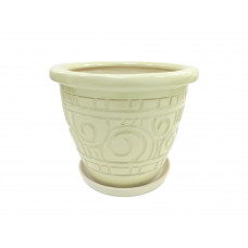 Горщик керамічний КООП Квітка Завиток Фісташковий 19 см 0007