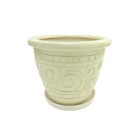 Горщик керамічний КООП Квітка Завиток Фісташковий 19 см 0007