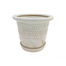 Горщик керамічний КООП Бантик Греція Білий 16 см 0117