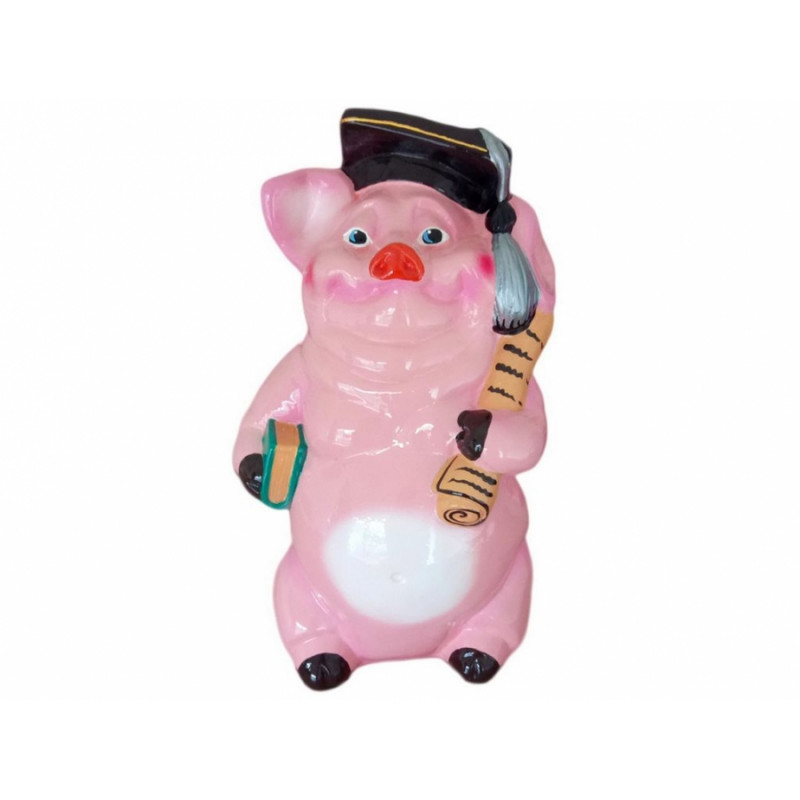 Копілка Порося з дипломом глянець великий КЛС-19874 - Салатовий