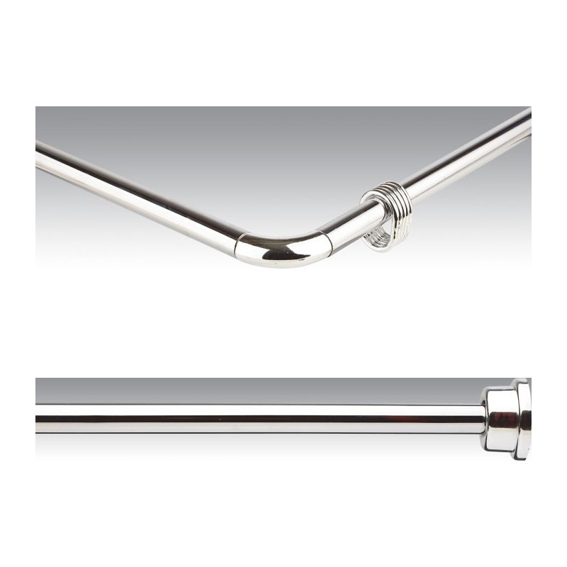 Карниз для ванної кутовий Тр-Мікс 240 см хром 002А - Бежевий