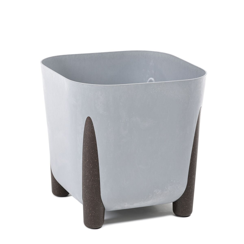 Горщик для квітів Ламела Фріда ЕКО Recycled  квадратний 29*29 см 241 - Чорний Бетон