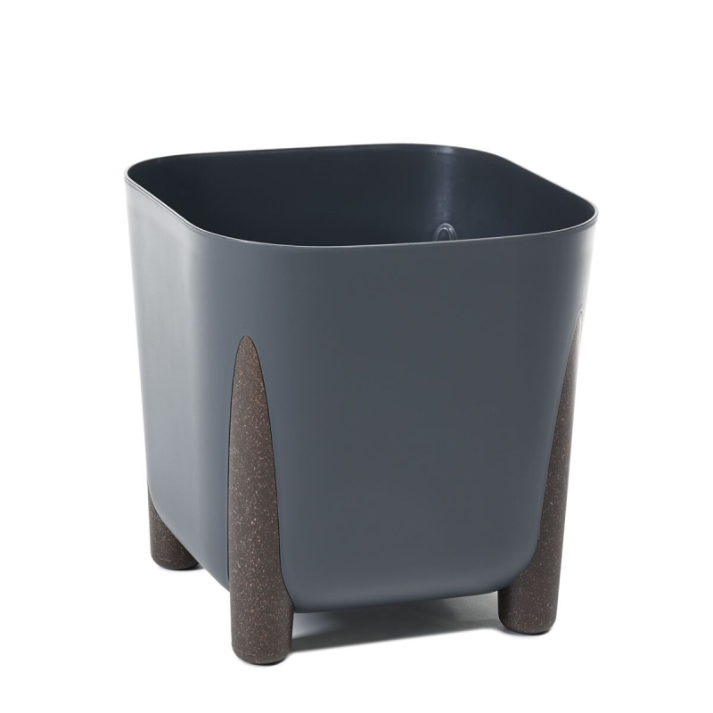 Горщик для квітів Ламела Фріда ЕКО Recycled  квадратний 29*29 см 241 - Антрацит