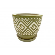 Горщик керамічний КООП Сицилія Лабіринт Оливковий 17 см 0001