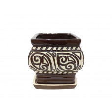 Набір горщиків КООП Китай 3 пр h-21/15/11 см Завиток Коричневий 0006