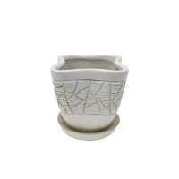 Набір горщиків КООП Тюльпан 3 пр h-20/16/13 см Листок Арт Білий 0018