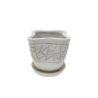 Набір горщиків КООП Тюльпан 3 пр h-20/16/13 см Листок Арт Білий 0018