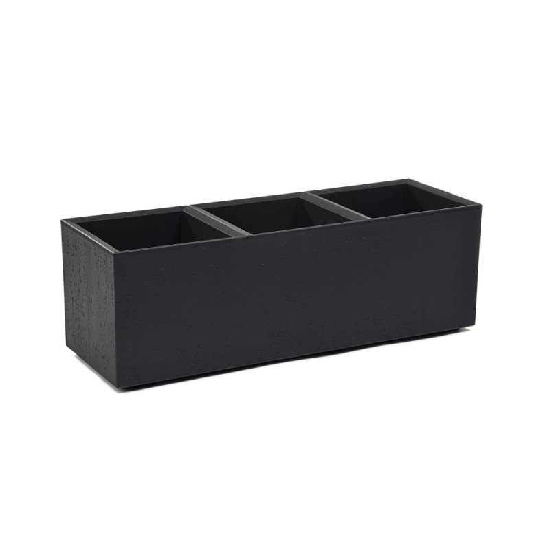 Горщик терасний Ламела Каро Бетон Recycled 90 см 847 - Сірий