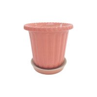 Набір горщиків КООП Бамбук 3 пр h-17/13/10 см Кораловий 0028