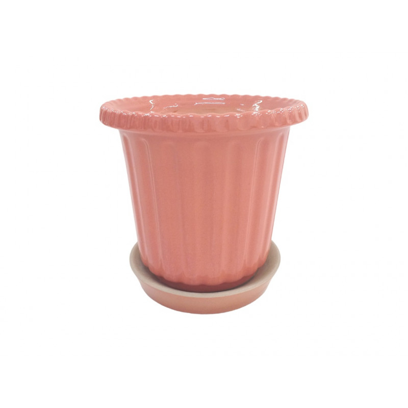 Набір горщиків КООП Бамбук 3 пр h-17/13/10 см Кораловий 0028 - Лагуна