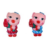 Копілка Свинка з квітами глянець велика КЛС-19886