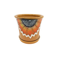 Горщик керамічний КООП Жасмин Соняшник Помаранч 20 см 0084