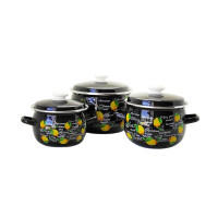 Набор кастрюль Idilia №946 Фреш черный лимон.