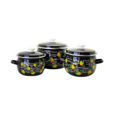 Набір каструль Idilia №946 Фреш лимон чорний
