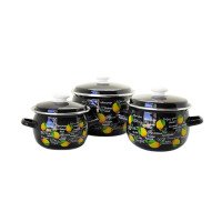 Набор кастрюль Idilia №946 Фреш черный лимон.