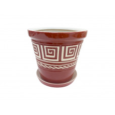 Горщик керамічний КООП Туя Лабіринт Коричн Глянець 14 см 0068