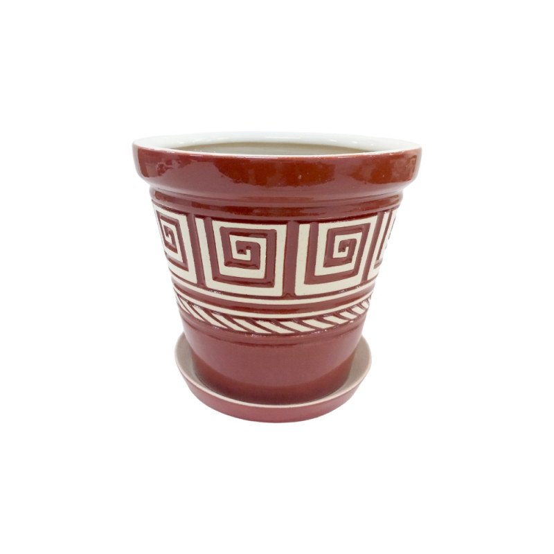 Горщик керамічний КООП Туя Лабіринт Коричн Глянець 14 см 0068 - Синій (Джинс)