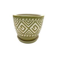 Горщик керамічний КООП Сицилія Лабіринт Оливковий 13 см 0001