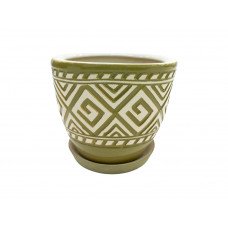 Горщик керамічний КООП Сицилія Лабіринт Оливковий 13 см 0001