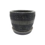 Горщик керамічний КООП Верона Лабіринт Сірий Глянець 10 см 0002 - Мармур