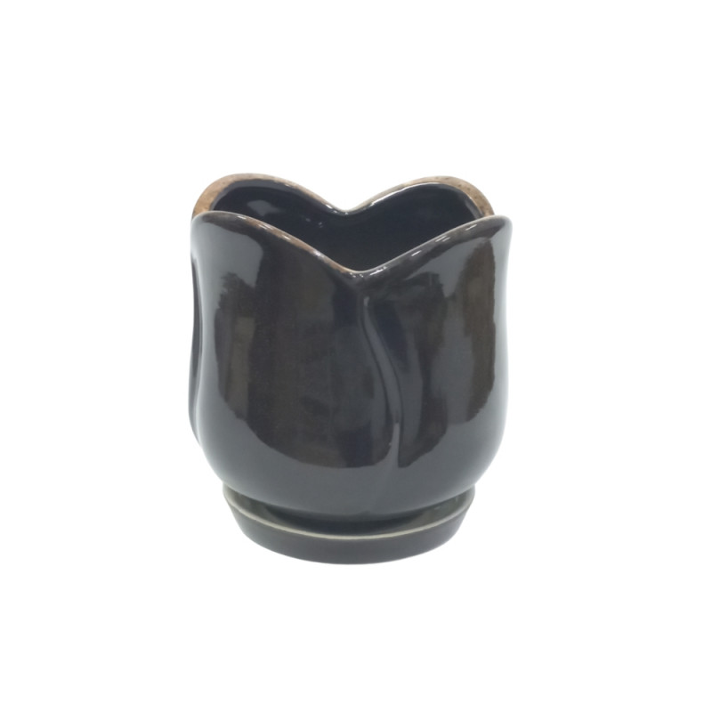 Набір горщиків КООП Крокус 4 пр h-24/20/14/10 см Галактика Корич 0081 - Металік