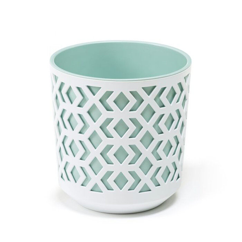 Горщик для квітів із вкладом Ламела Ацтек 25 см 792 - Золотистий