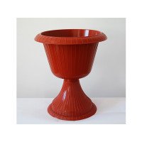 Горщик на низькій ніжці ММ-Пласт Гаваї 33 см ребристий G33