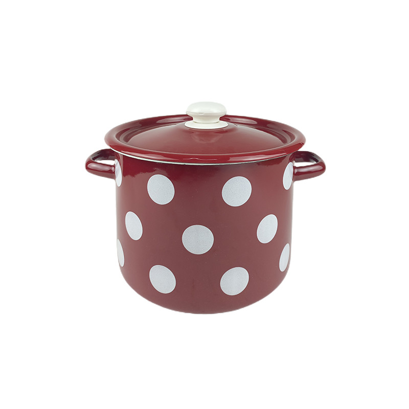 Каструля Idilia 3 л 1612/4 Білий горох Бордо 43016 - Золотистий