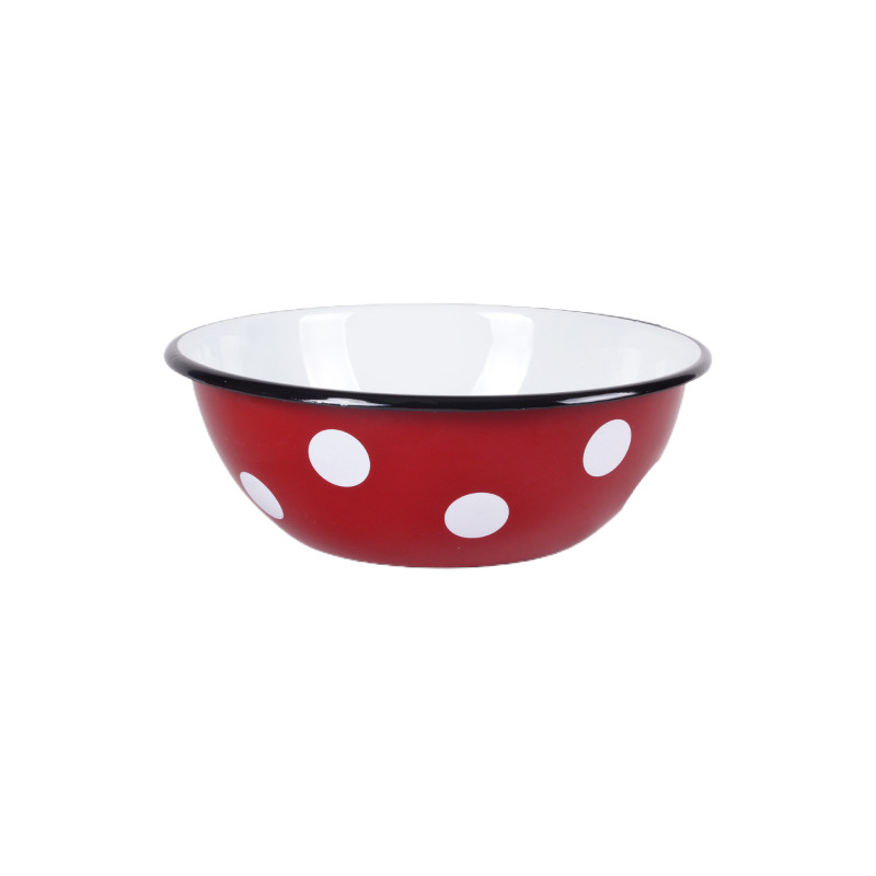 Миска Idilia 4 л 0314/4 Білий горох бордовий - Фіолетовий