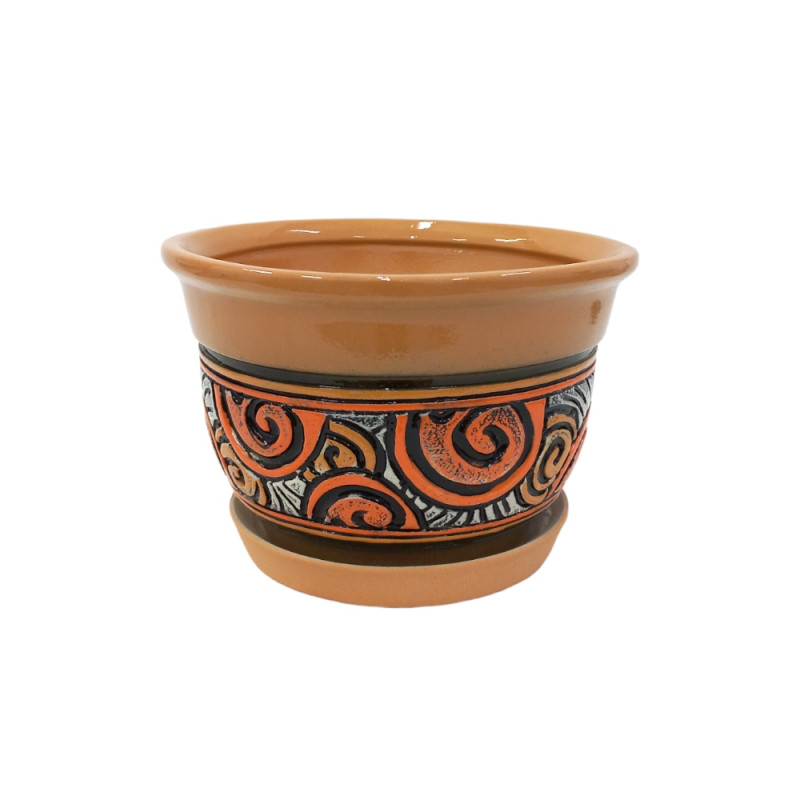 Набір горщиків КООП Коломбус 3 пр h-15/13/11 см Завиток Помаранч 0082 - Металік