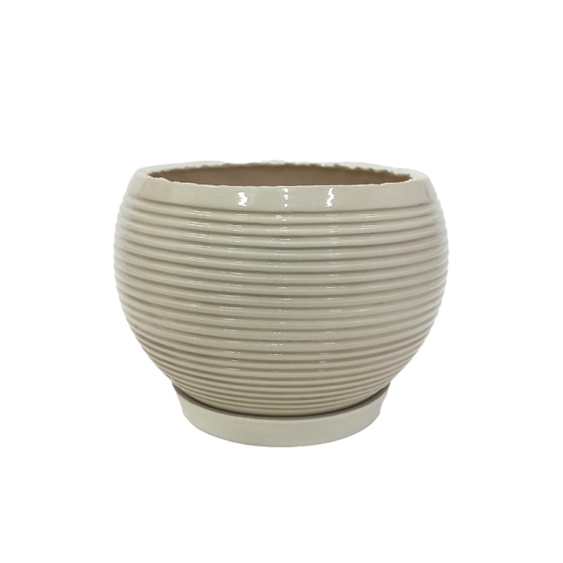 Набір горщиків КООП Шар 2 пр h-16/13 см Ребро Кремовий 0014 - Blue