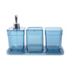 Набор аксессуаров для ванной 4 пр. Eco Fabric Cube Прозрачный Бирюзовый TRL-2044-TT