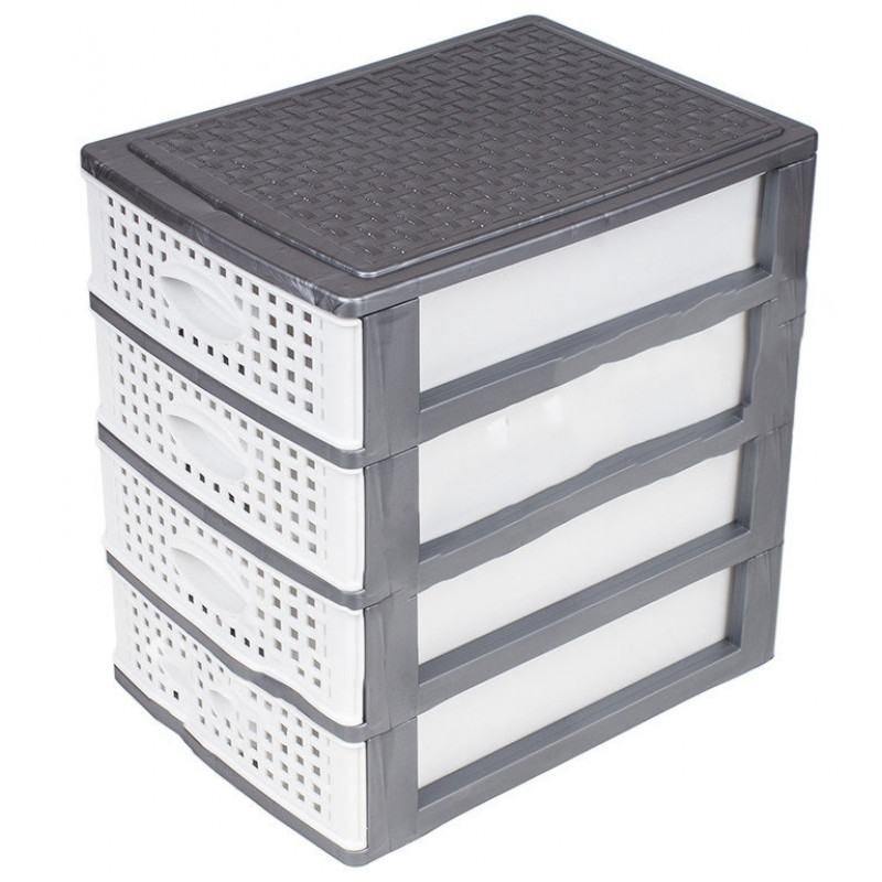 Комод канцелярський на 4 шухляди Консенсус Міні Ротанг