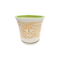 Горщик керамічний КООП Жасмин Завиток Помаранч Білий 26 см 0084