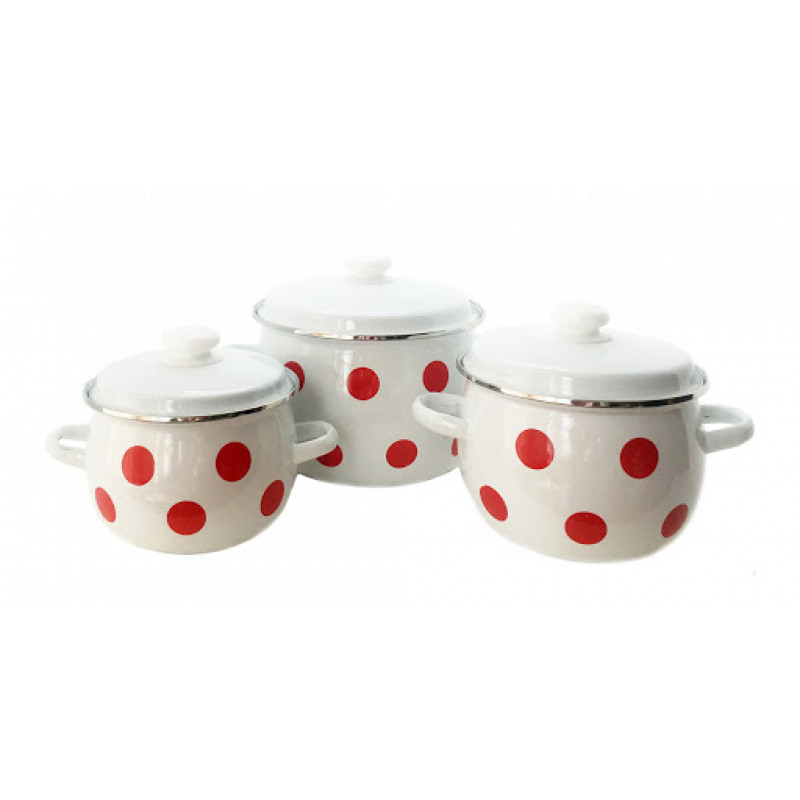 Набір каструль Idilia №926 Червоний горох 40194 - Антрацит
