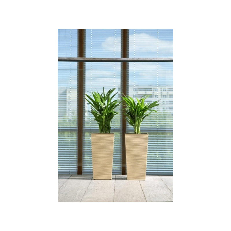 Горщик терасний Ламела Фінезія Долото 30 см з вкладом 590  - Білий Перламутр