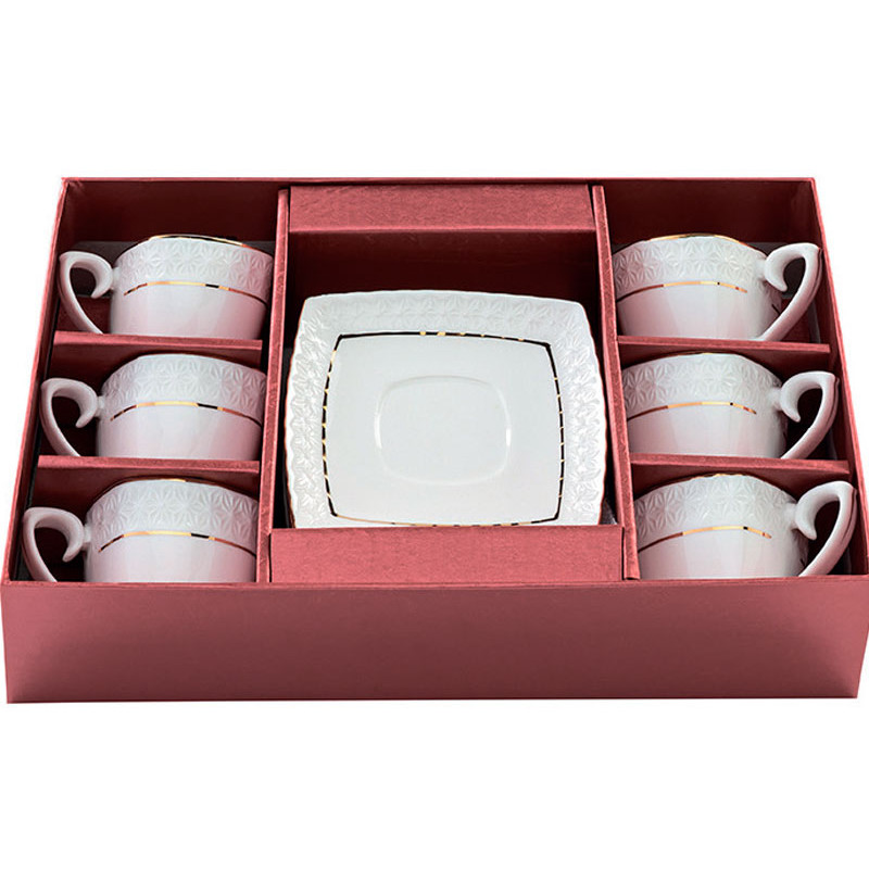 Набір для кави фарфор Interos 12 пр 90 мл Снігова Королева П/У S506707-AGIFT - Жовтий