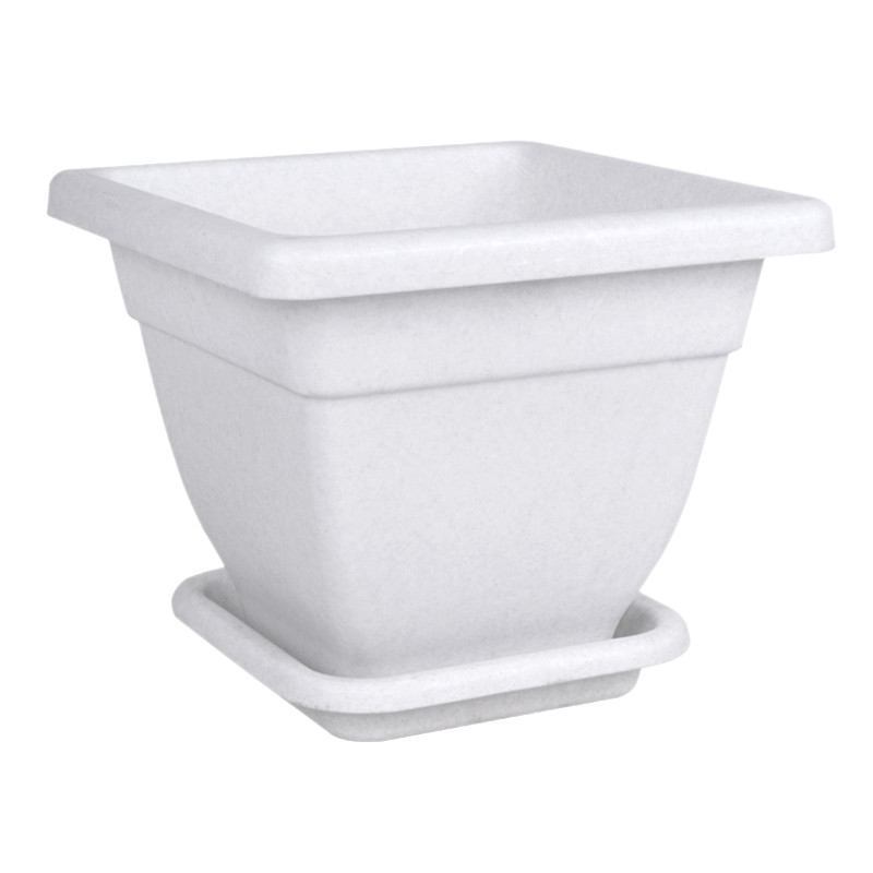 Горщик для квітів Консенсус Квадрат 28 см з підставкою №3 - Тюльпан