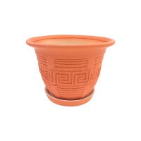 Горщик керамічний КООП Амстердам Лабіринт Корал Неон 19 см 0102