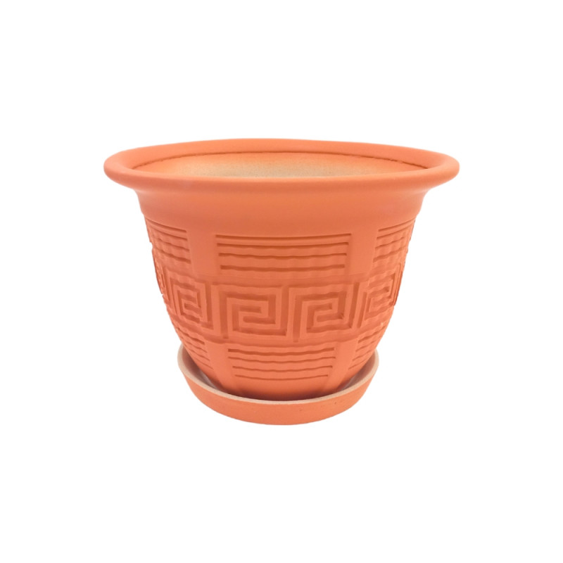 Горщик керамічний КООП Амстердам Лабіринт Корал Неон 19 см 0102 - Білий Перламутр