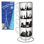 Набір 4 чашки на стійці 320 мл SNT Towns 021-04-05