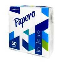 Серветки паперові Papero 50 аркушів одношарові 24*24 см NS030