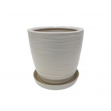 Набір горщиків КООП Сахара 5 пр h-18/16/14/12/10 см Долото Білий 0173