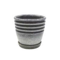 Горшок керамический КООП Бриз h-18 см Серый Мрамор 0159