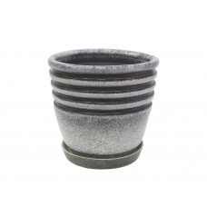 Горщик керамічний КООП Бриз h-18 см Сірий Мармур 0159