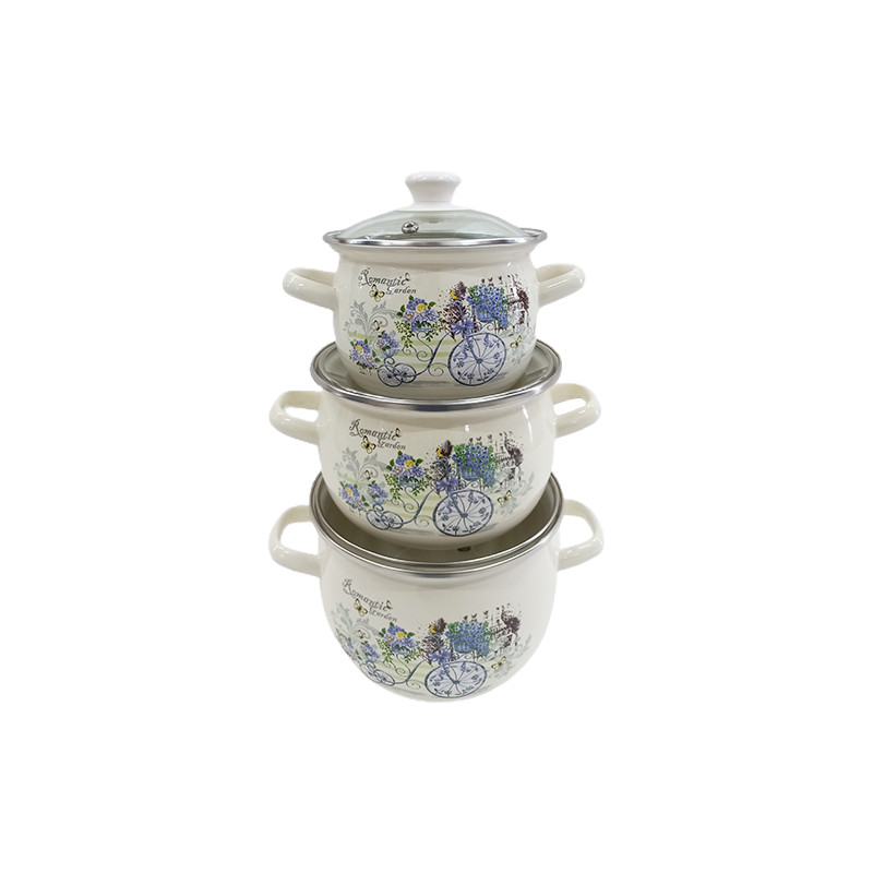 Набір каструль Idilia №6928 Романтичний сад 41696 - Сірий